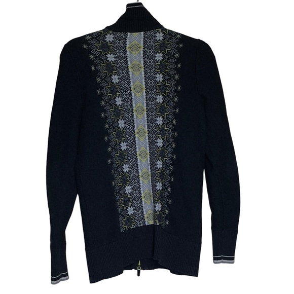 Eddie Bauer Fair Isle Zip Up Size Medium Cardigan Sweater - Picture 7 of 7